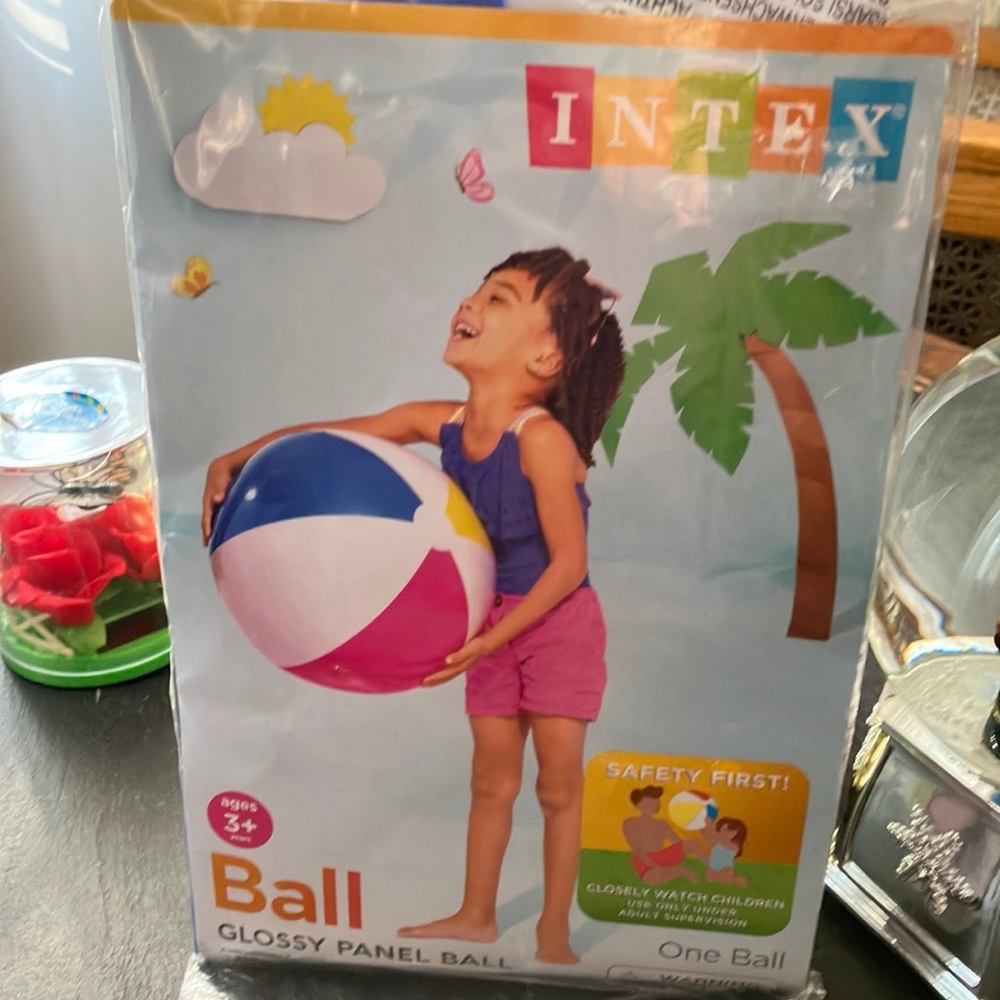Multi glossy beach ball for ages 3 and up